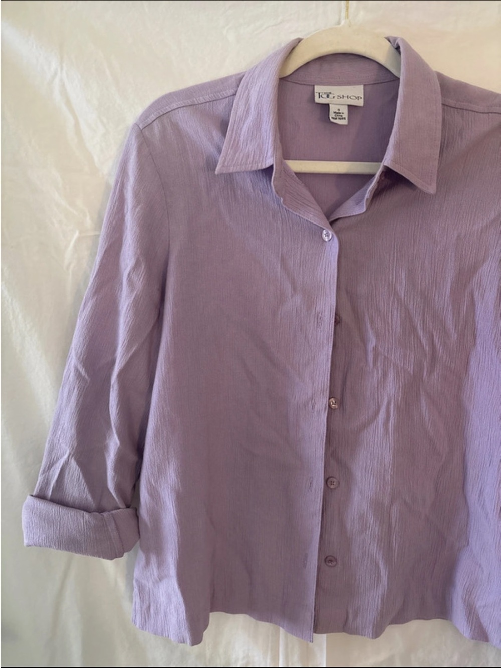 Liz Claiborne Lavender Button-Down Shirt - Women's Relaxed Fit
